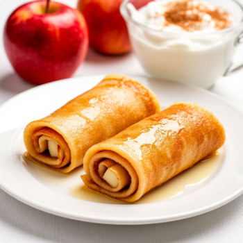 Блины с яблоком и корицей (подаются со сметаной) 2 штуки 